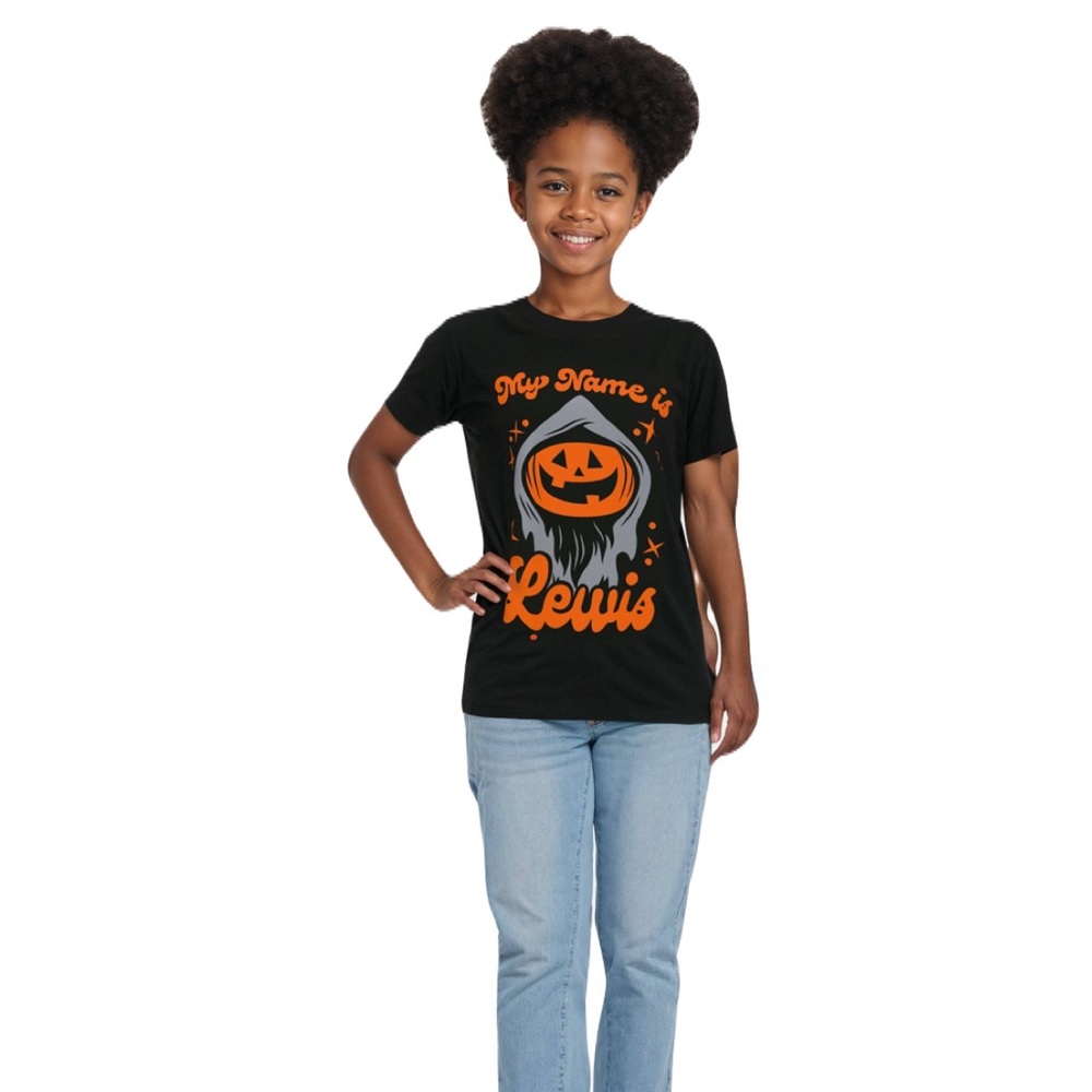 Lewis & Friends Girls Medium Lewis the Pimpkin Ghoul Halloween Short Sleeve NWT